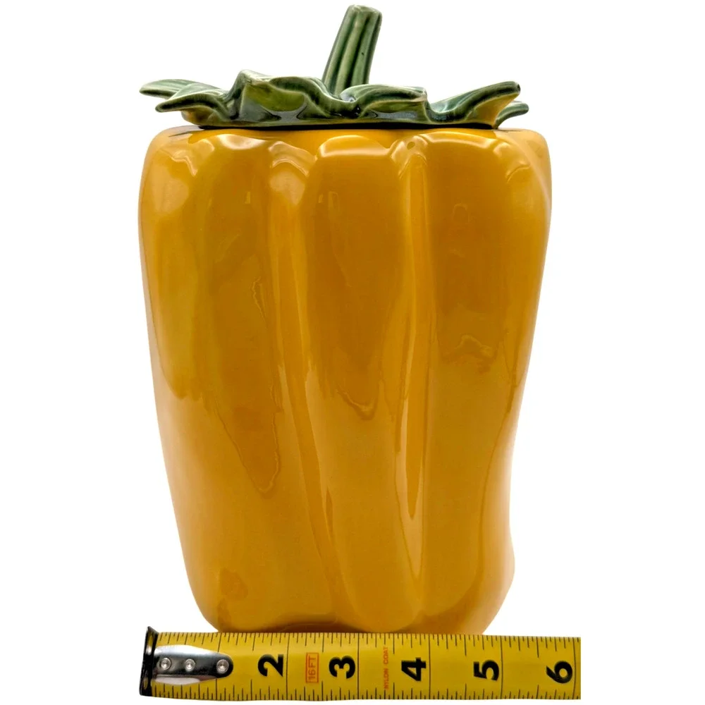 Vintage McCoy Yellow Bell Pepper Cookie Jar with Lid #157 Ceramic USA 10